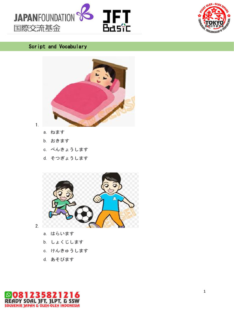 Persiapan JFT Basic Volume 11 | PDF
