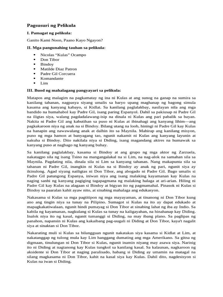 Pagsusuri NG Pelikula | PDF