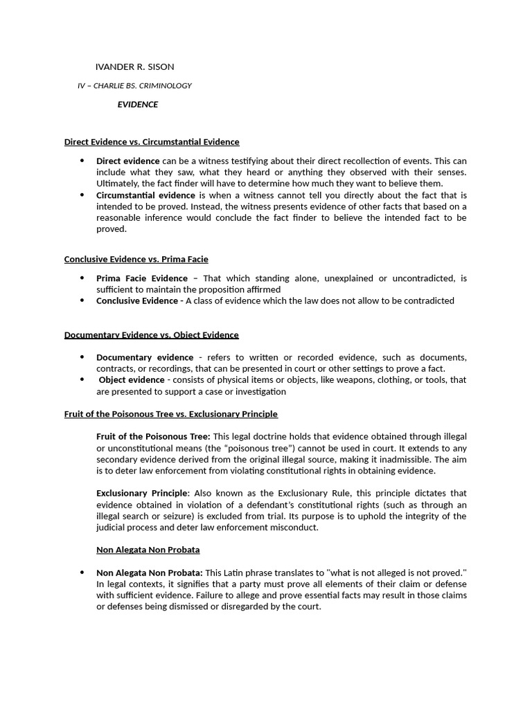 Evidence | PDF