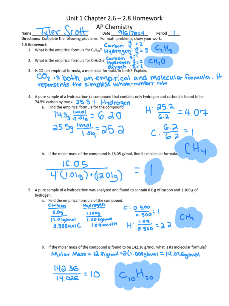 Unit+1+Ch +2 6-2 8+HW+AP+2025 | PDF | Science & Mathematics