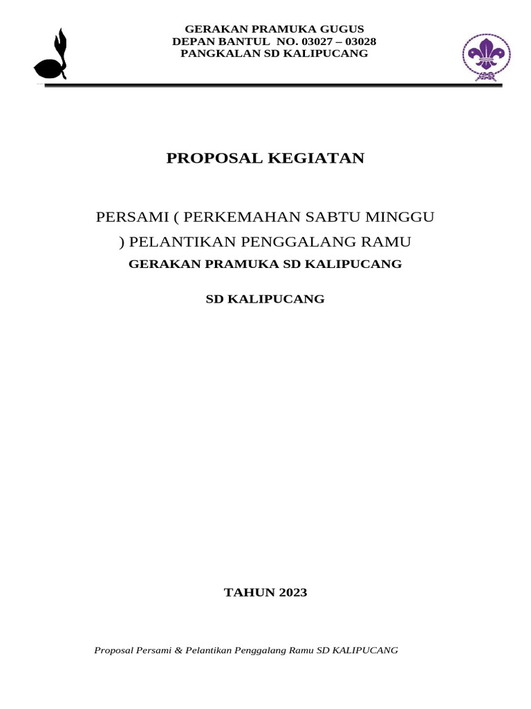 Proposal Persami SD Kalipucang 25sd26 | PDF