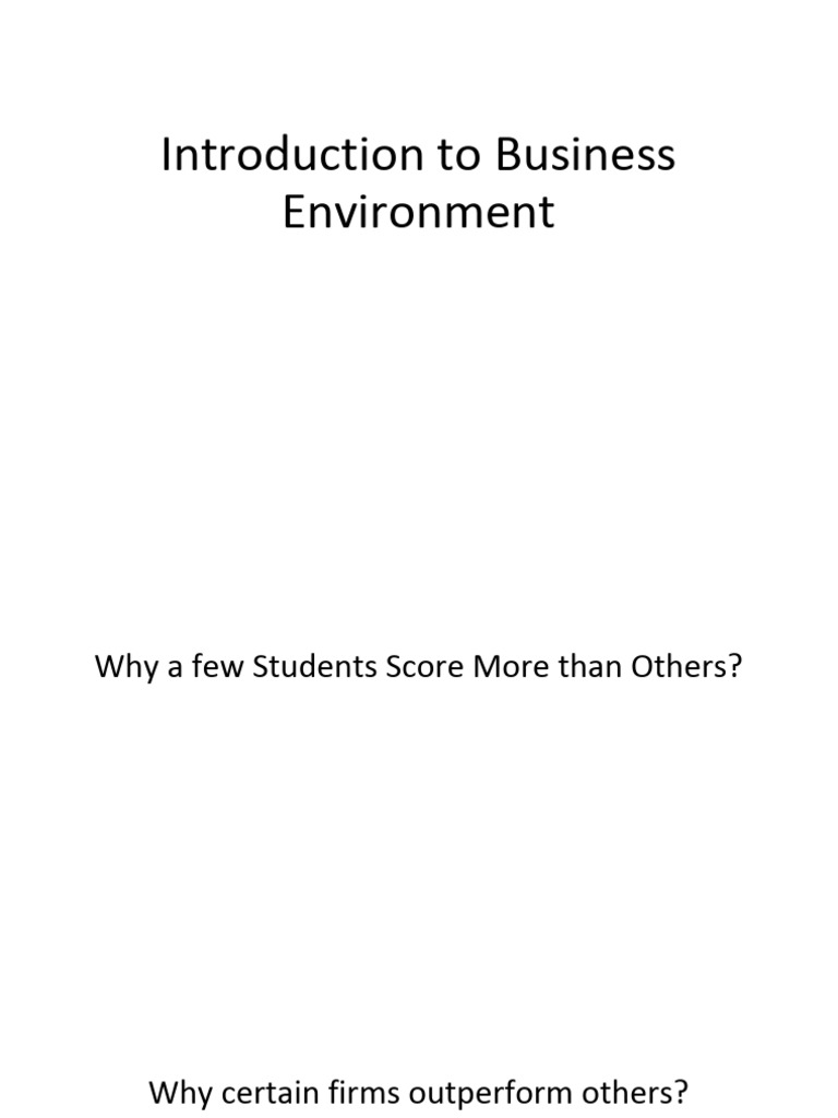 Introduction To Business Environment | PDF