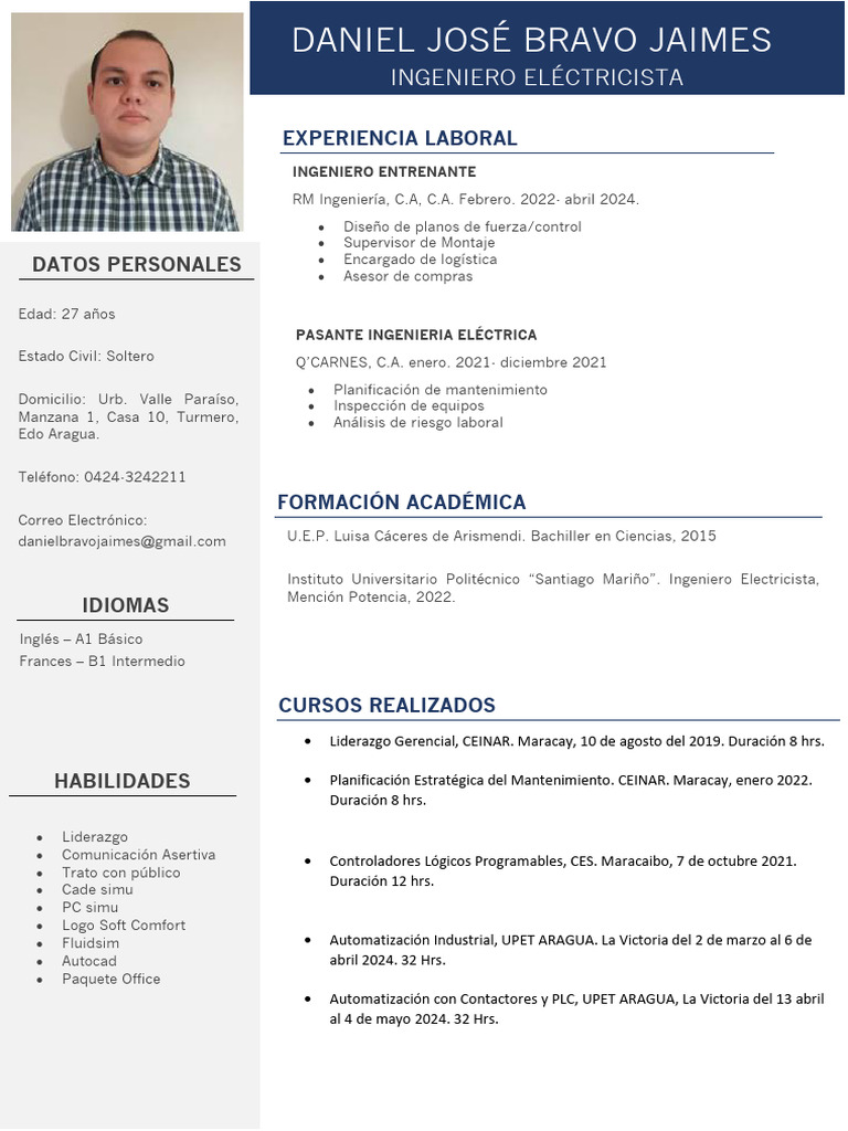 CV Daniel Bravo | PDF
