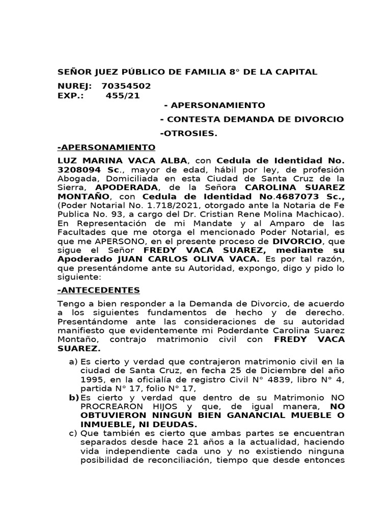 Contesta Demanda | PDF
