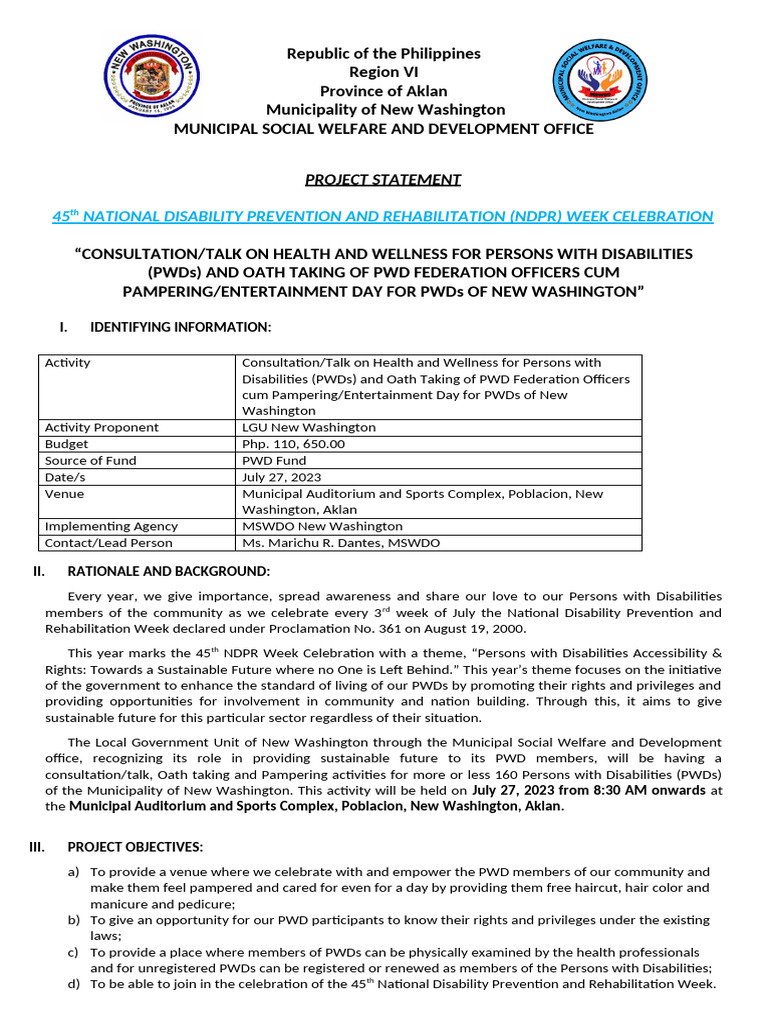 NDPR Week Proposal | PDF | Disability