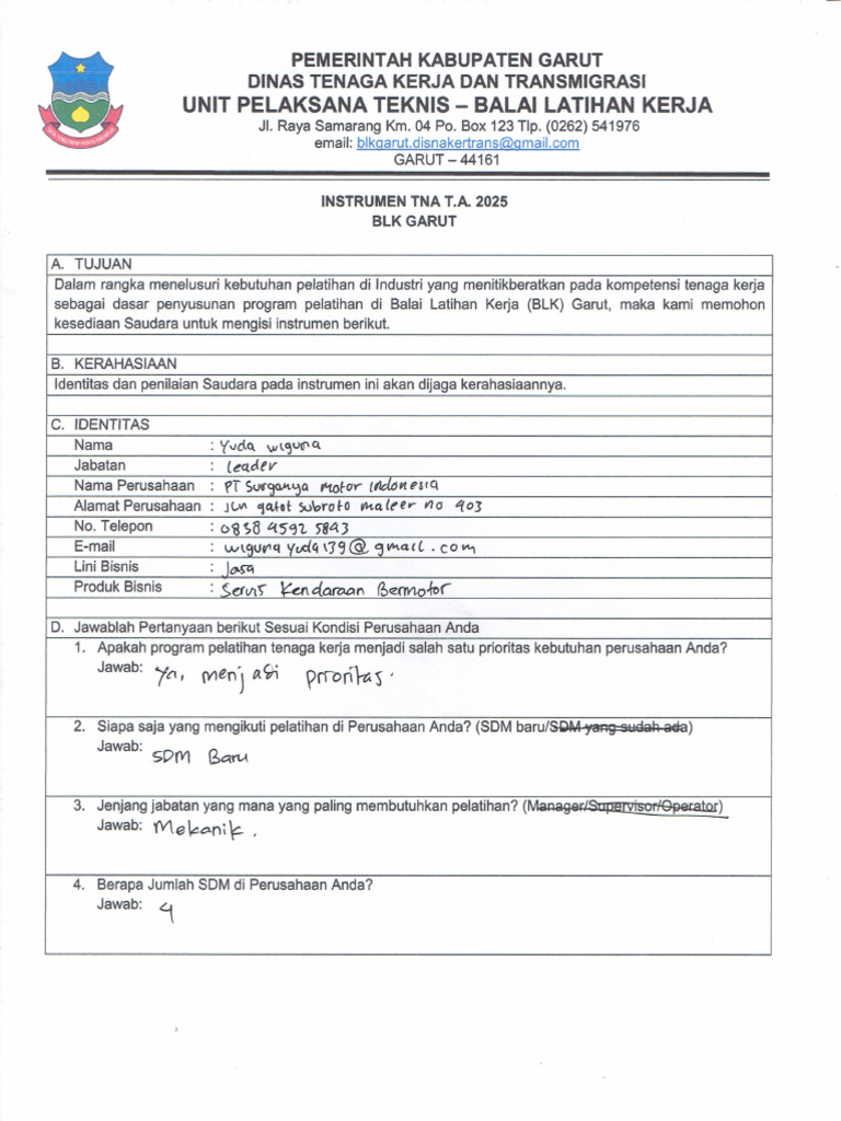 TNA Otomotif | PDF