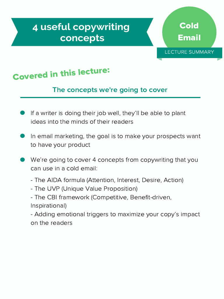 CHEAT+SHEET+ +4+Useful+Copywriting+Concepts | PDF