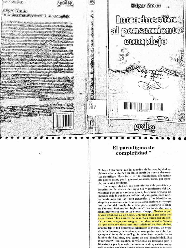 Morin - Paradigma de La Complejidad - Integrado | PDF