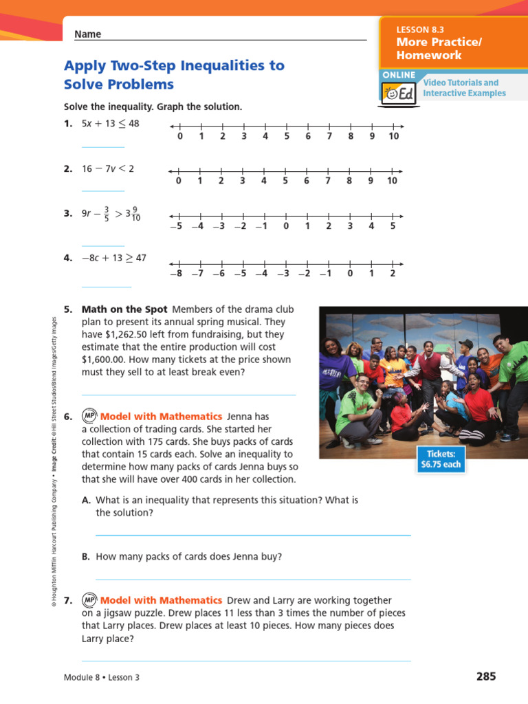 Two-Step Inequalities Practice Problems | PDF