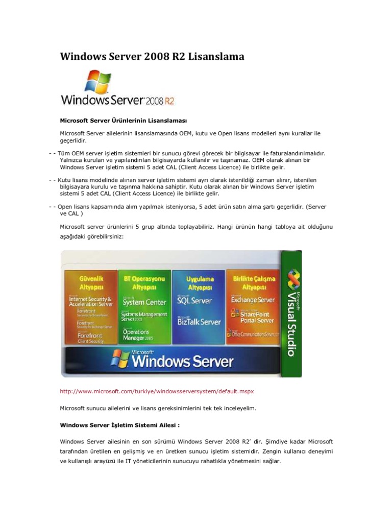 Windows Server 2008 R2 Lisanslama | PDF
