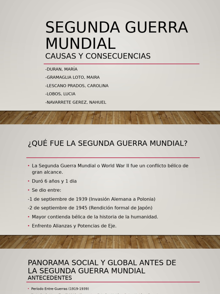 Causas y Consecuencias de la Segunda Guerra Mundial | PDF | Alemania ...