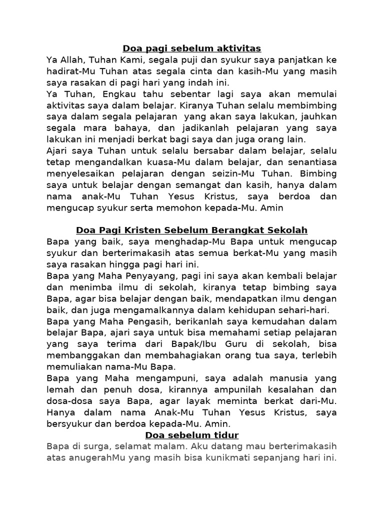 Doa Agama Kristen | PDF