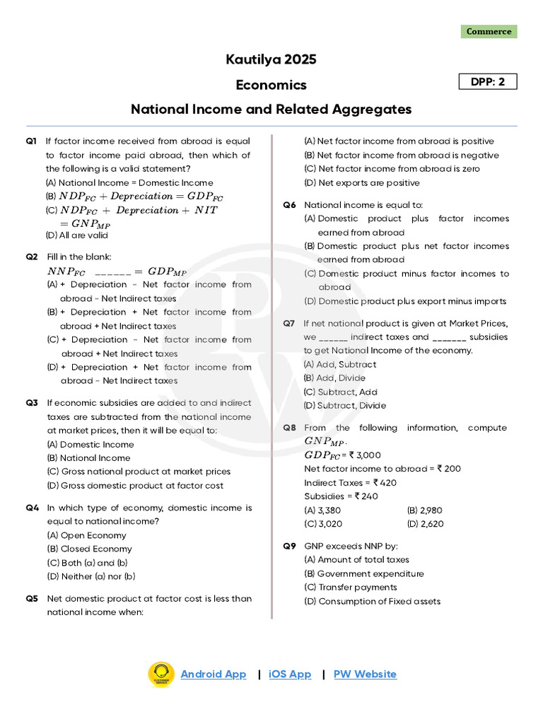 National Income And Related Aggregates Pdf