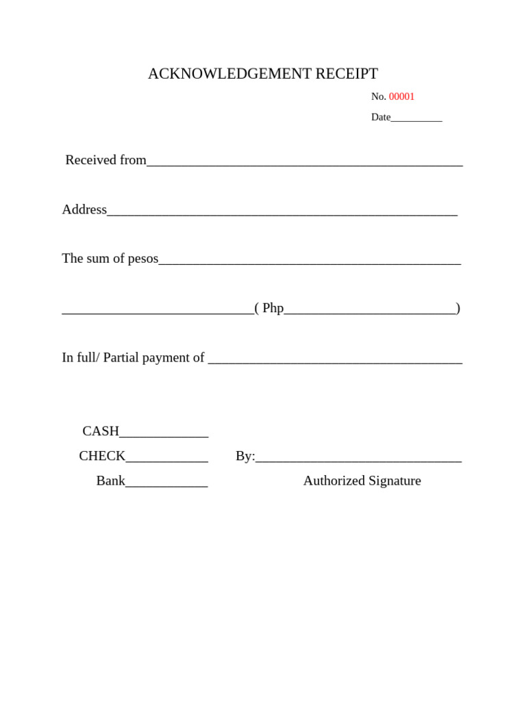 Acknowledgement Receipt | PDF