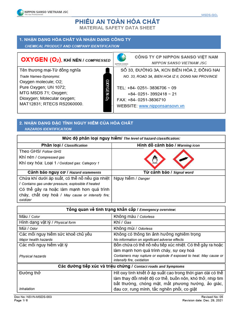 MSDS O2-Gas | PDF