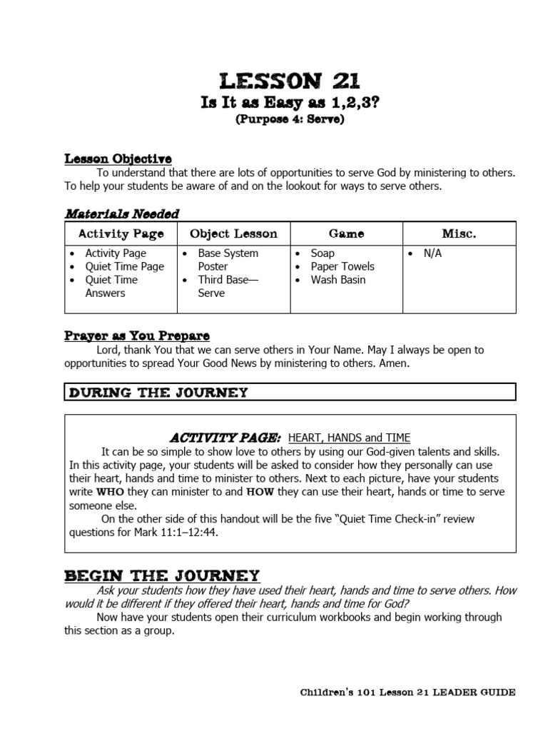 101 LG Lesson 21 | PDF