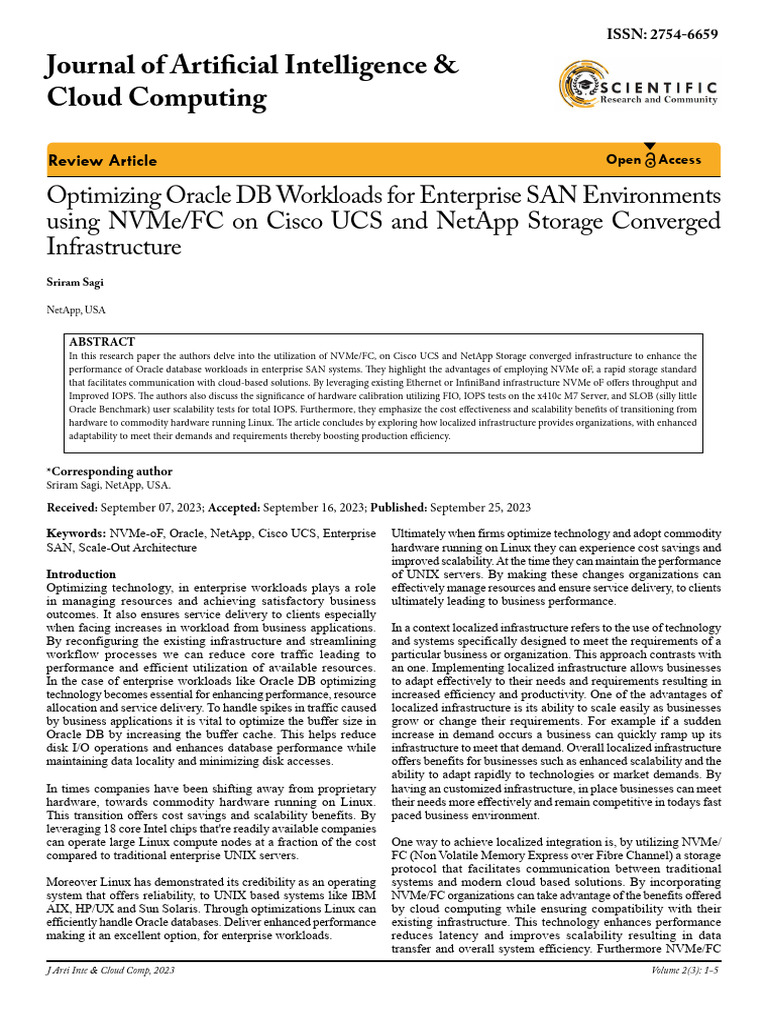 Optimizing Oracle DB Workloads For Enterprise SAN | PDF