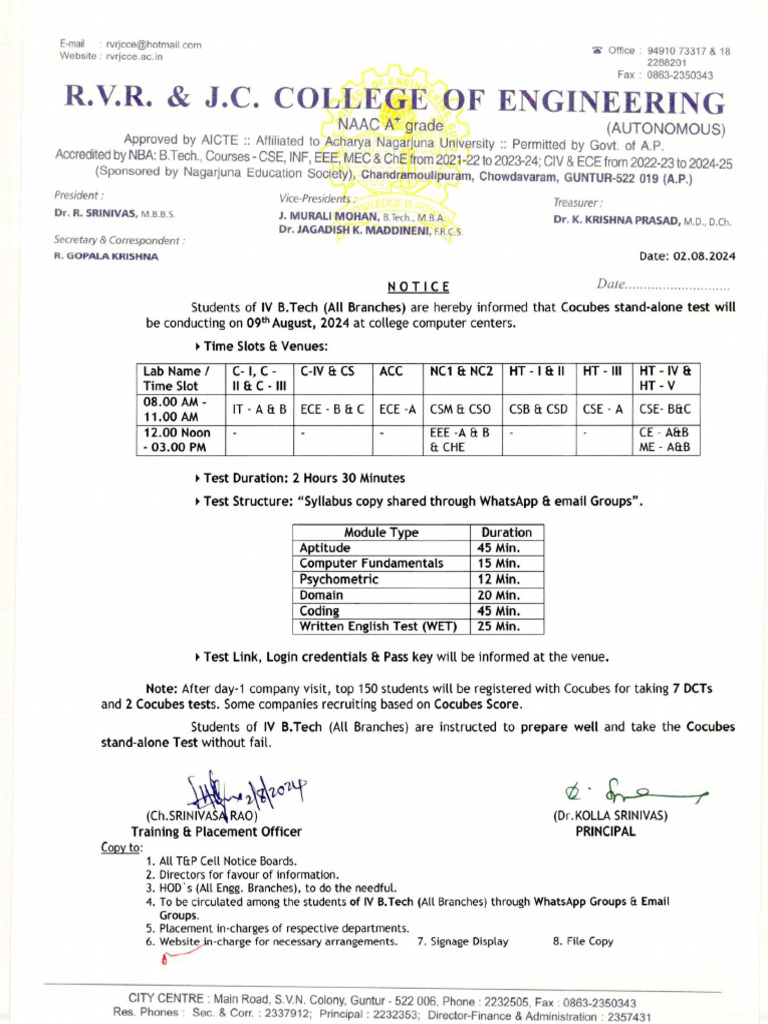 Notice CoCubes Test On 9 Aug 2024 | PDF
