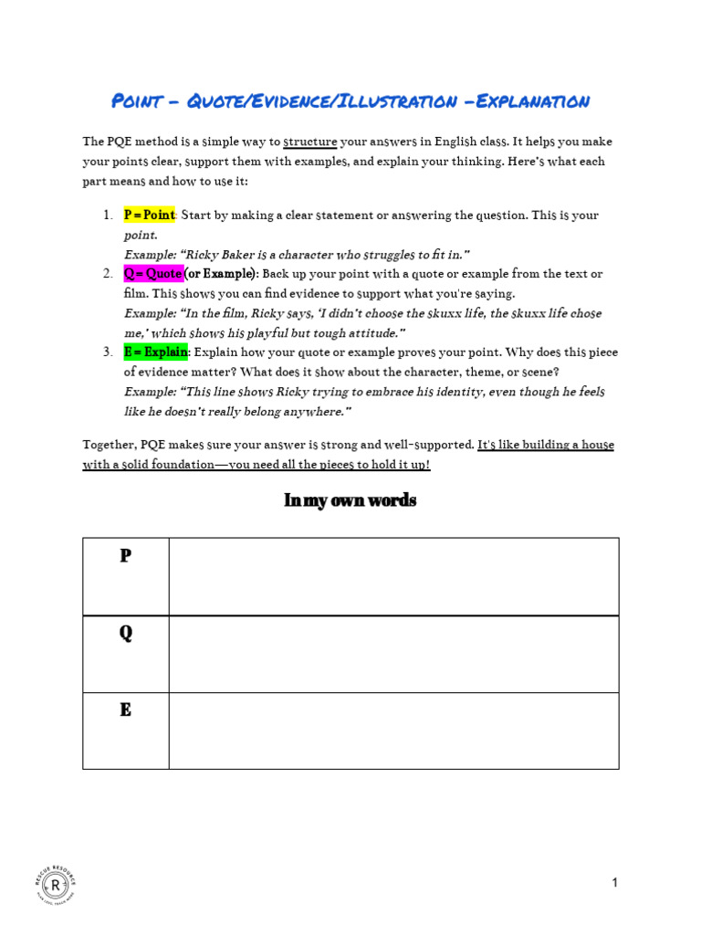 Understanding the PQE Method in English | PDF | Self-Improvement