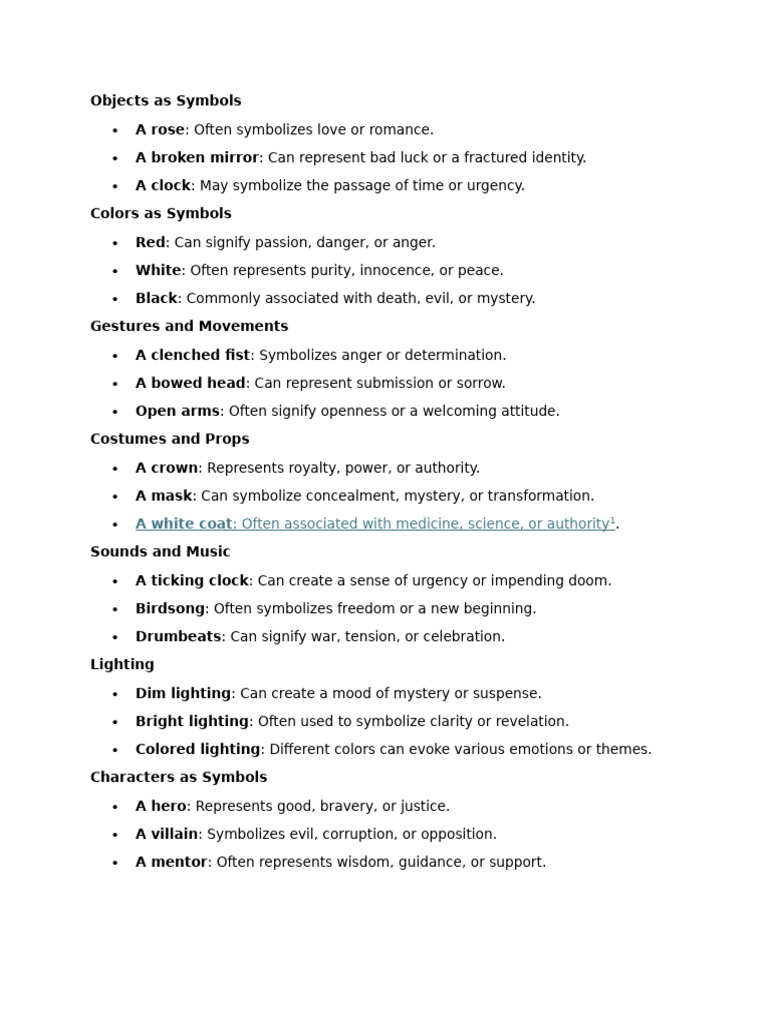 Signs and symbols list pdf