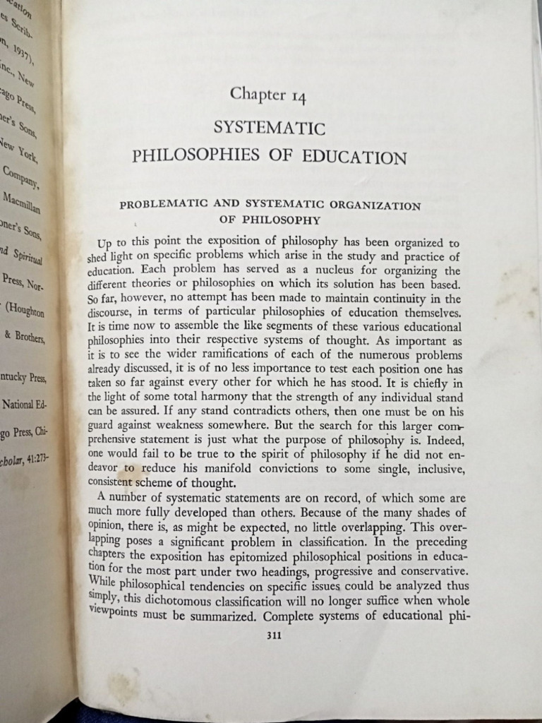 Systematic Philosophies of Education | PDF
