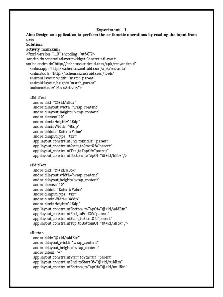 CSE3075 - MAD - First Set Experiments | PDF