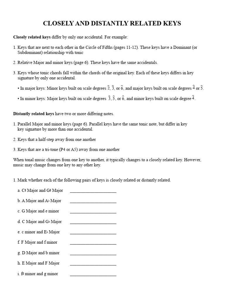 3 Closely and Distantly Related Keys 1 | PDF | Art
