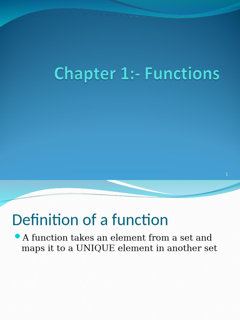 Chapter 1 Functions | PDF