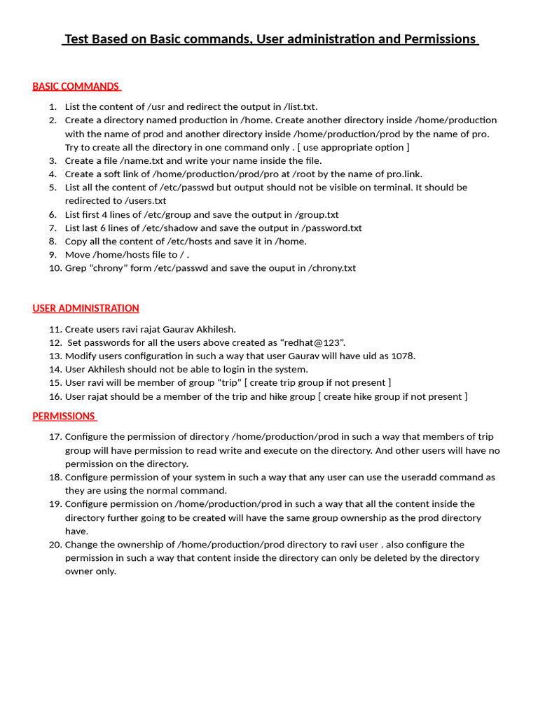 Evaluation practical test pdf