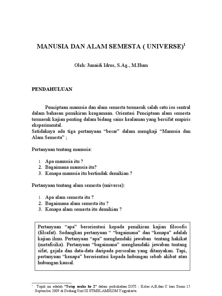 Manusia dan Alam Semesta dalam Islam | PDF