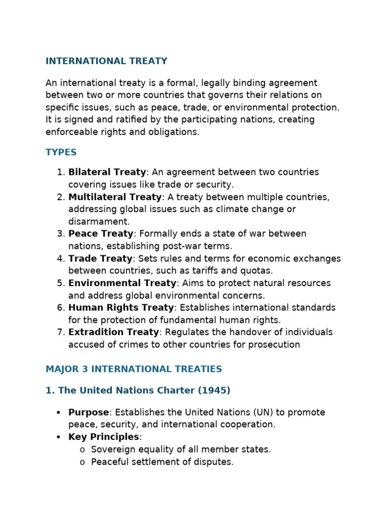 International Treaty | PDF