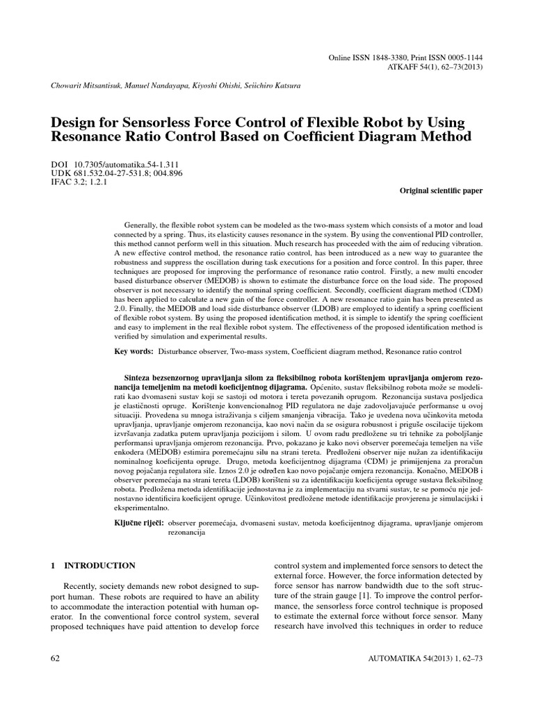 13 - Design For Sensorless Force Control of Flexible Robot by Using ...
