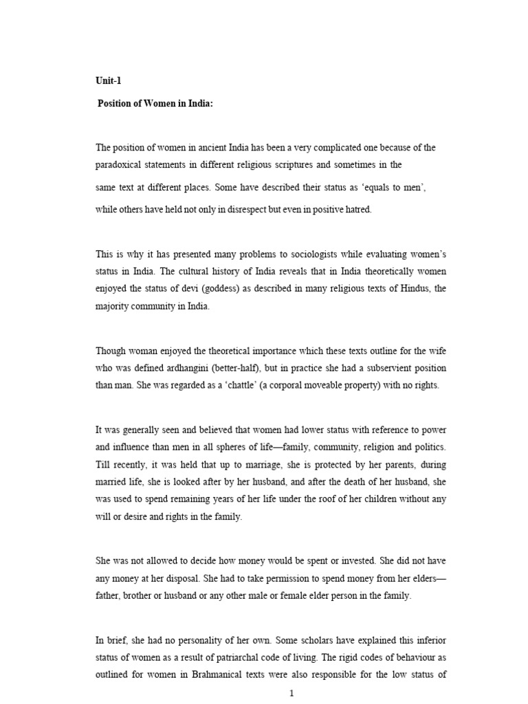 Women and Children Notes Final | PDF