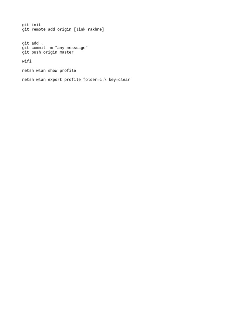 Git init git remote add origin link rakhne pdf