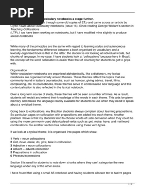 Dowling 2003 Lexical Notebooks