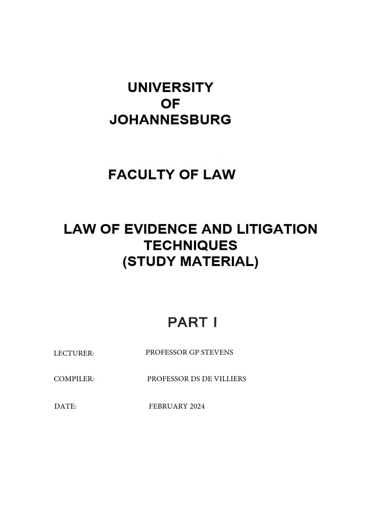 Evidence-Study Guide Part 1 2024 | PDF