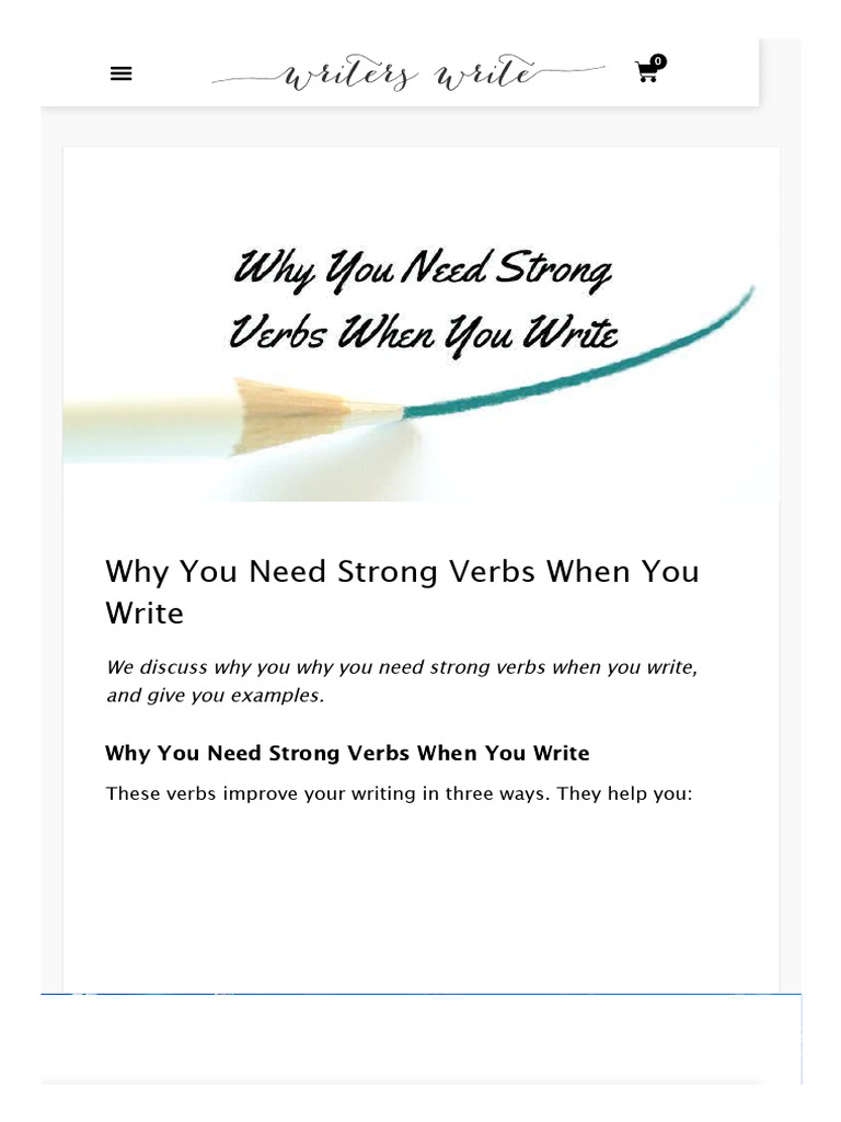 Why You Need Strong Verbs | PDF