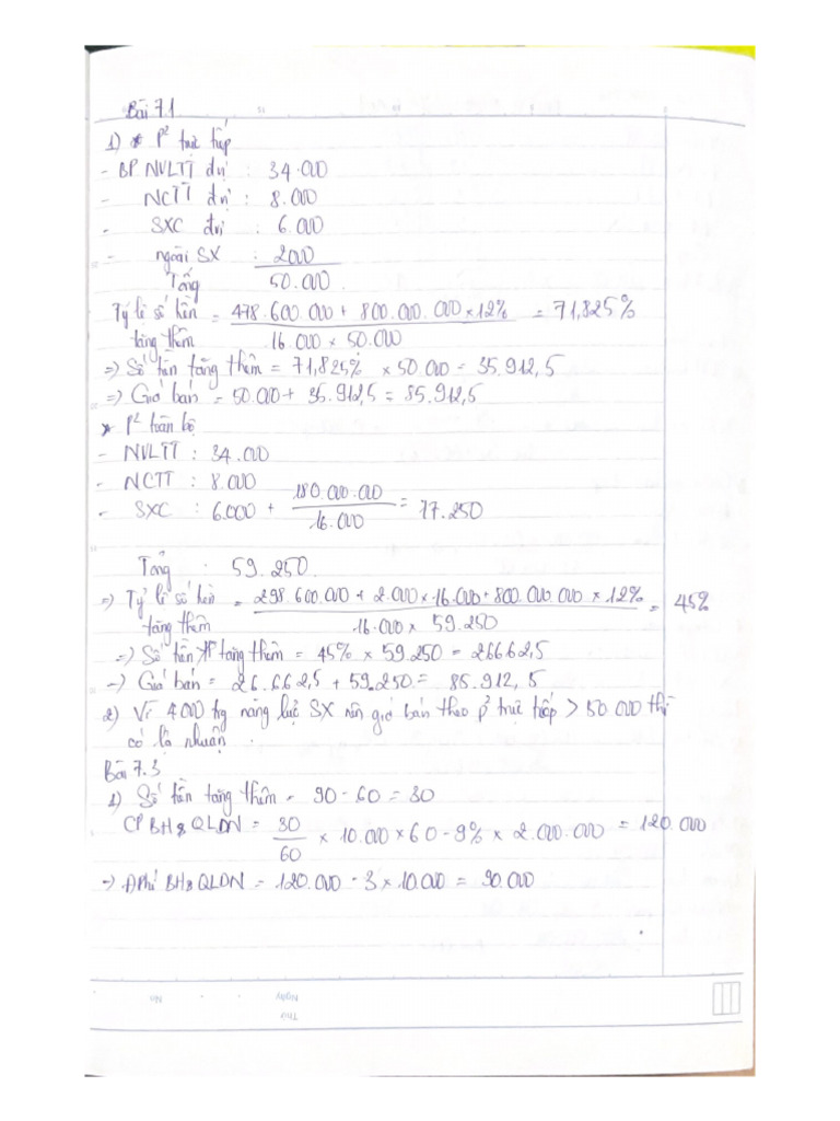 Bài Tập Chương 7 | PDF