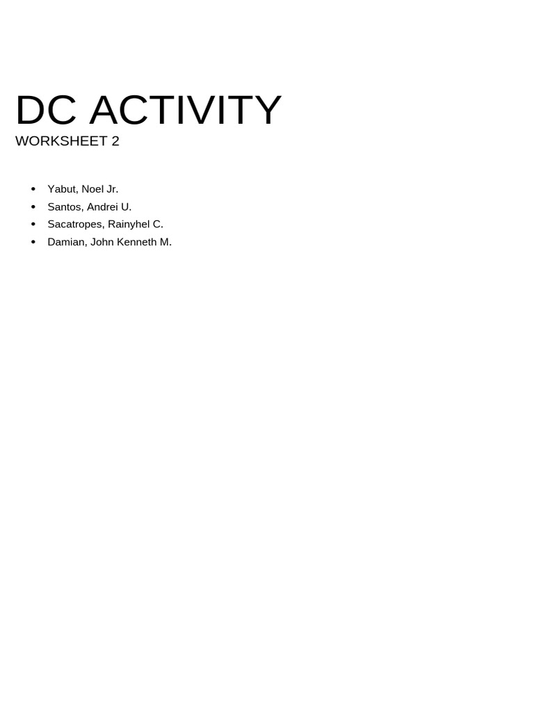 Worksheet 2 | PDF