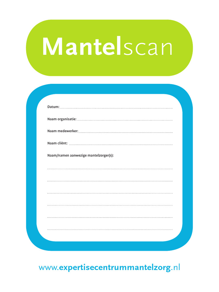 Mantelscan voor Mantelzorgers | PDF | Career & Growth | Self-Improvement