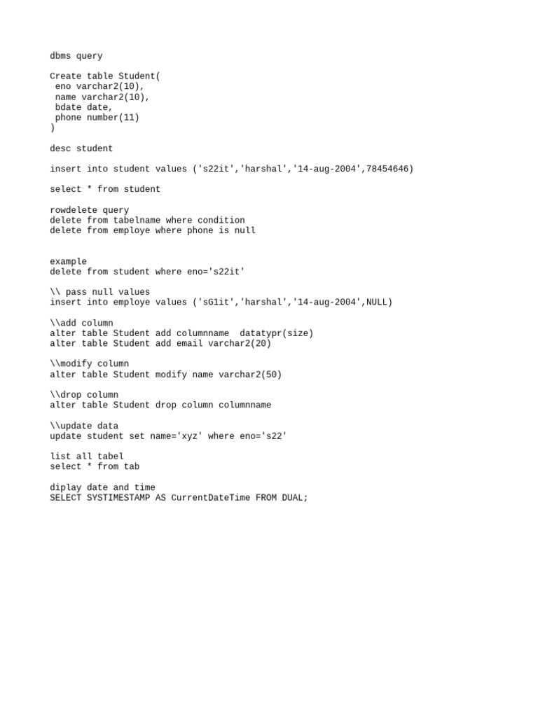 Dbms Query | PDF