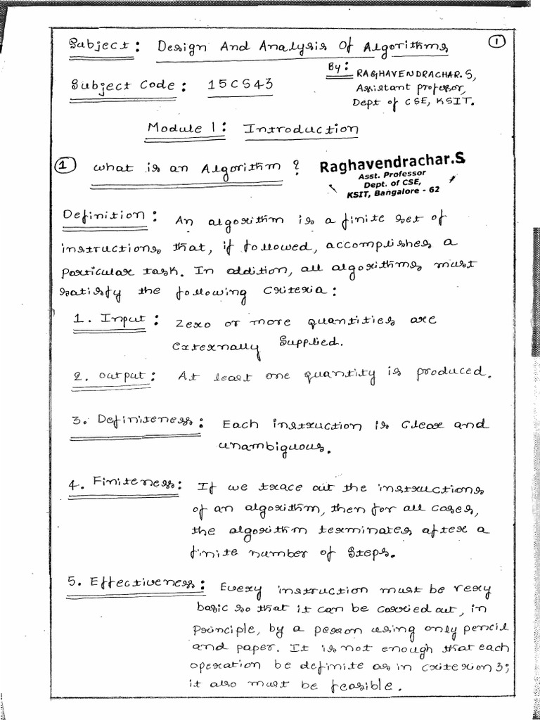 Daa (15cs43) Module1 | PDF