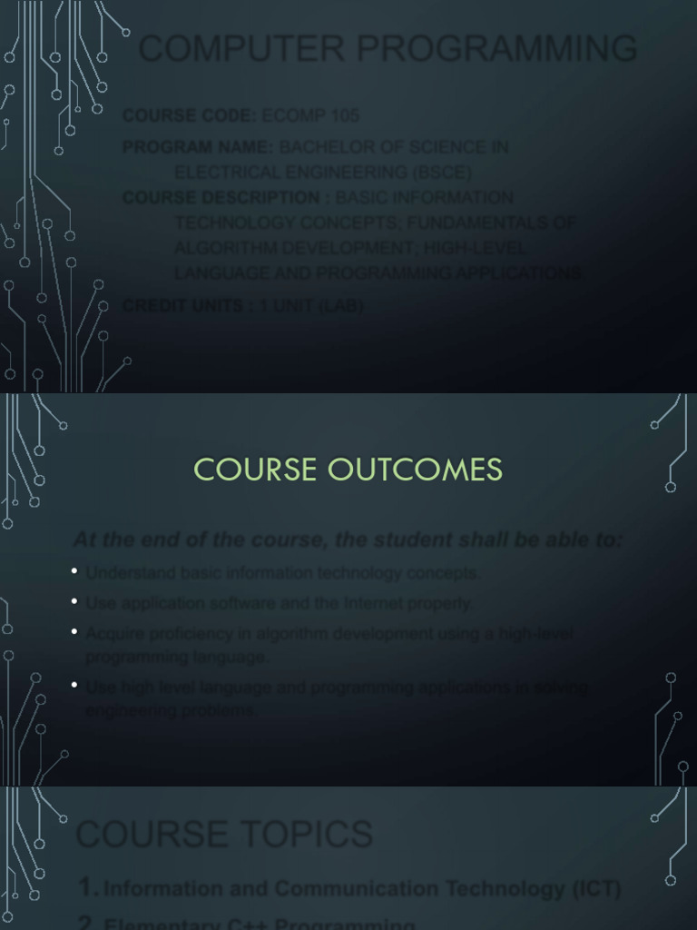 Computer Programming - 1 | PDF