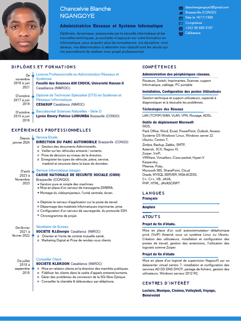 Chancelvie Ngangoye Cv Ecole Pdf