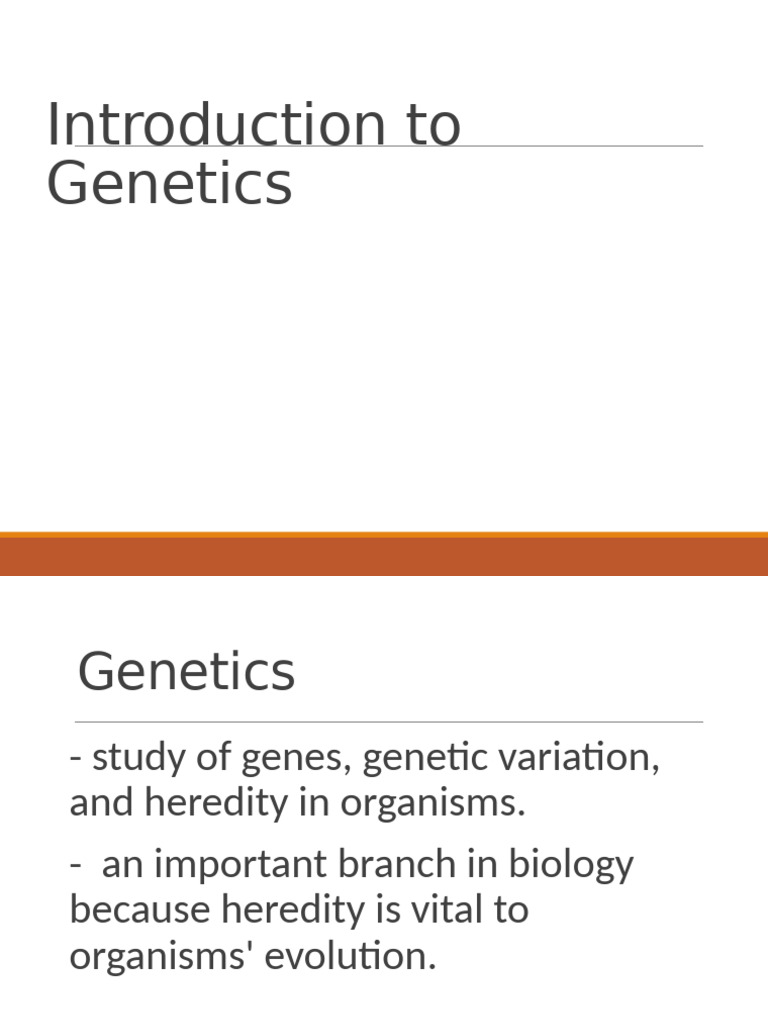 Genetics Lecture 1 | PDF