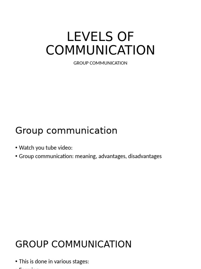 Gs 101 levels of communication pdf communication career growth