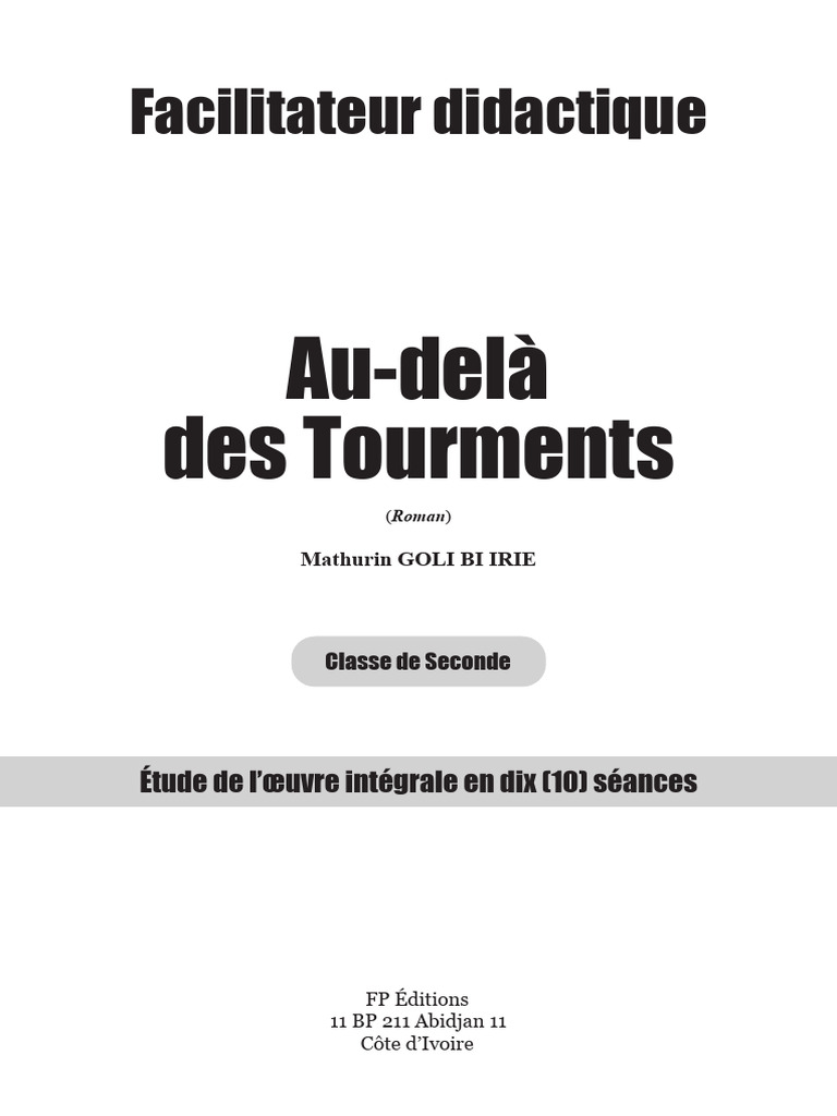 Au-Délà Des Tourments 2nde (FP Editions) (1) - 1 | PDF