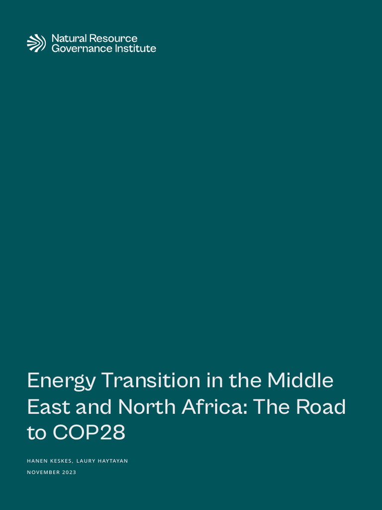 Energy Transition in The Middle East and North Africa The Road To Cop28 ...