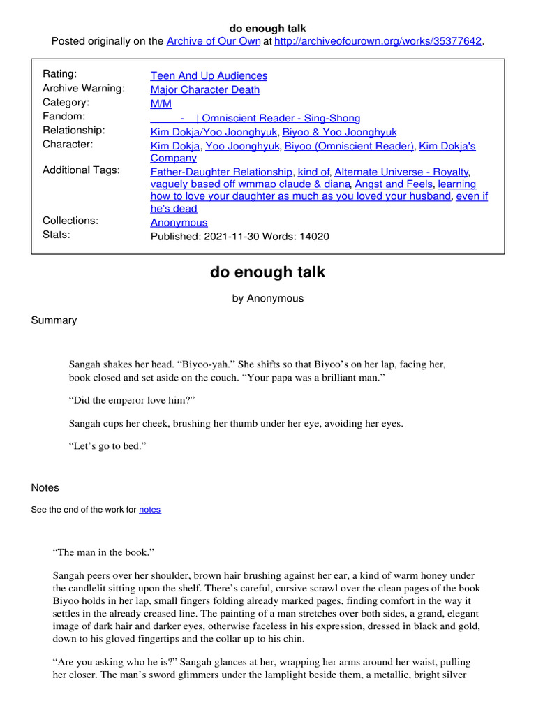 (ORV) Do Enough Talk | PDF