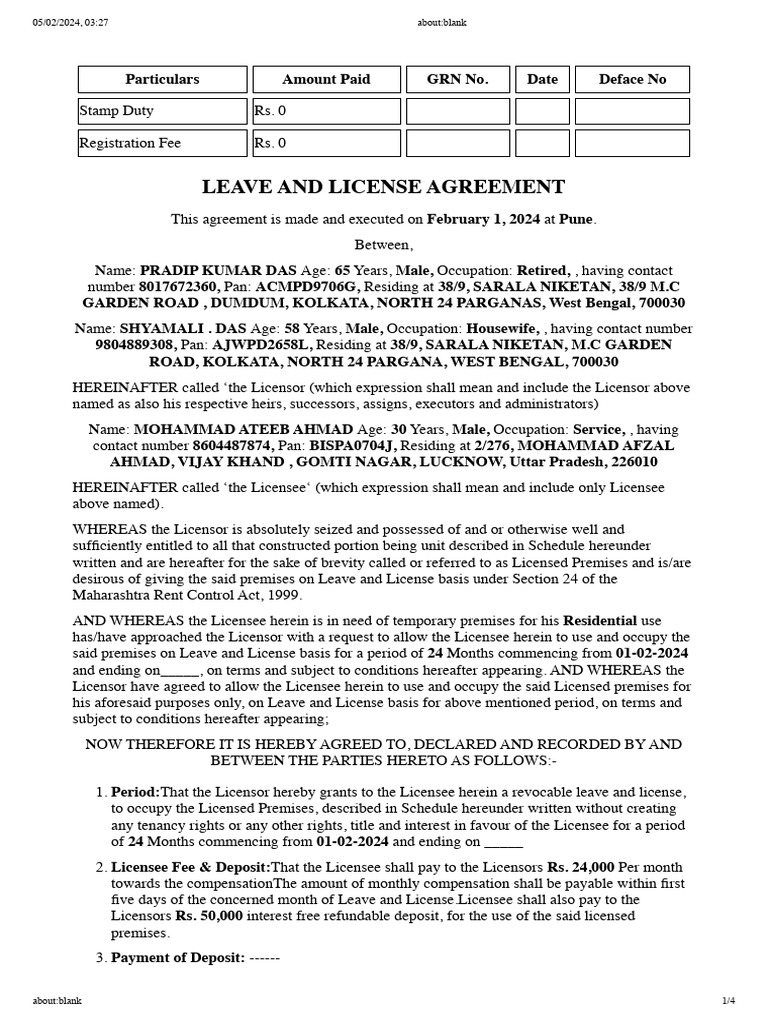 Rent agreement 24 pdf